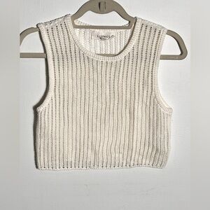 Anthropologie L*Space Ivory Knit Crop Tank Top Small